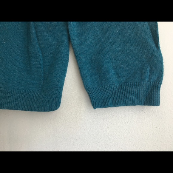 Talbots teal Hedgehog Lambswool blend sweater 1X - Picture 4 of 6